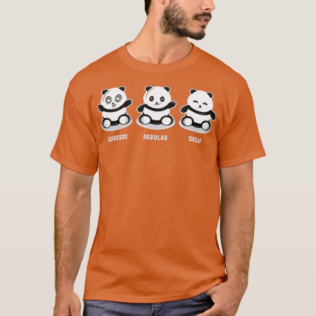 Kawaii Panda Bears Funny Coffee Espresso Regular T Shirt (Framsida)