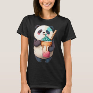 Kawaii Panda Björn Slushie Kall Söt Lyster Konst T Shirt