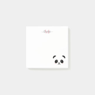 Kawaii panda-björnens personlig monogram post-it block