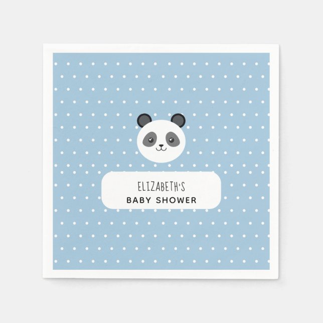 Kawaii Panda Blue boydusch polka dots Pappersservett (Framsidan)