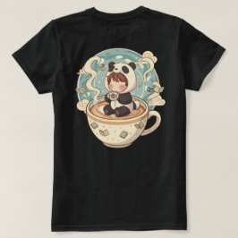 Kawaii Panda Brew Damtröja i Bomull T Shirt
