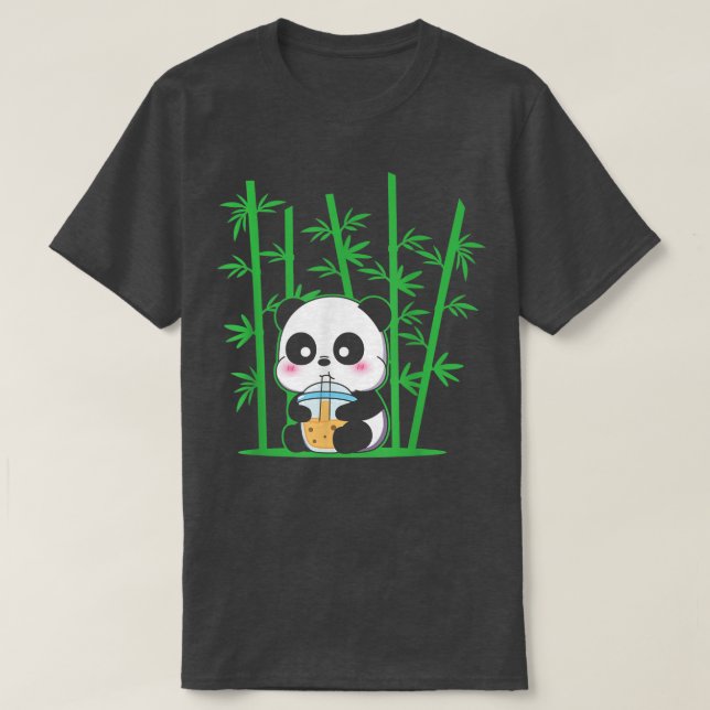 Kawaii Panda Bubble Tea Boba Tea Cute Panda T Shirt (Design framsida)