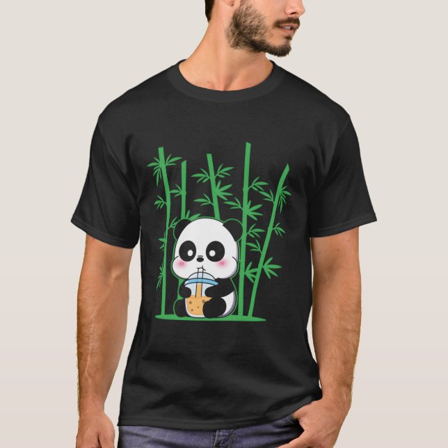 Kawaii Panda Bubble Tea Boba Tea Panda T Shirt (Framsida)