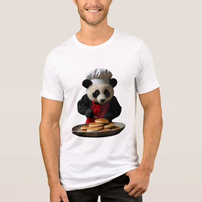Kawaii Panda Chef T-shirt - Cute Tiny Panda Flippi (Framsida)