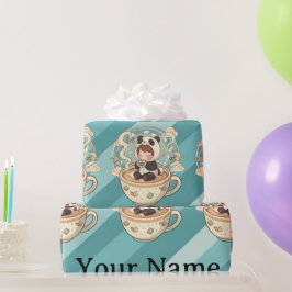 Kawaii Panda Coffee Gift Wrap Paper Presentpapper