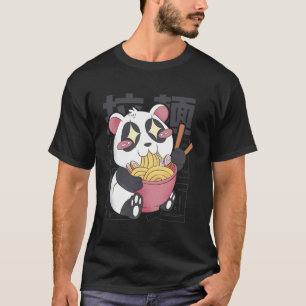 Kawaii Panda Eating Ramen Noodles Japanska flickor T Shirt