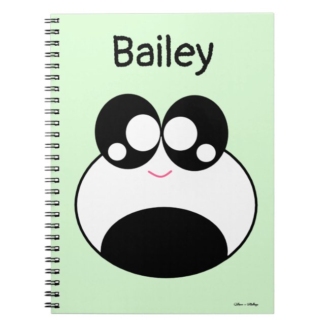 Kawaii Panda Frog Cute Anteckningsbok (Framsidan)