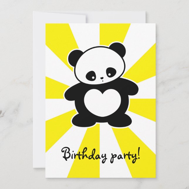 Kawaii panda inbjudningar (Framsida)