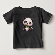 Kawaii Panda med Bambus |Unisex Barn Grafik T-Shir