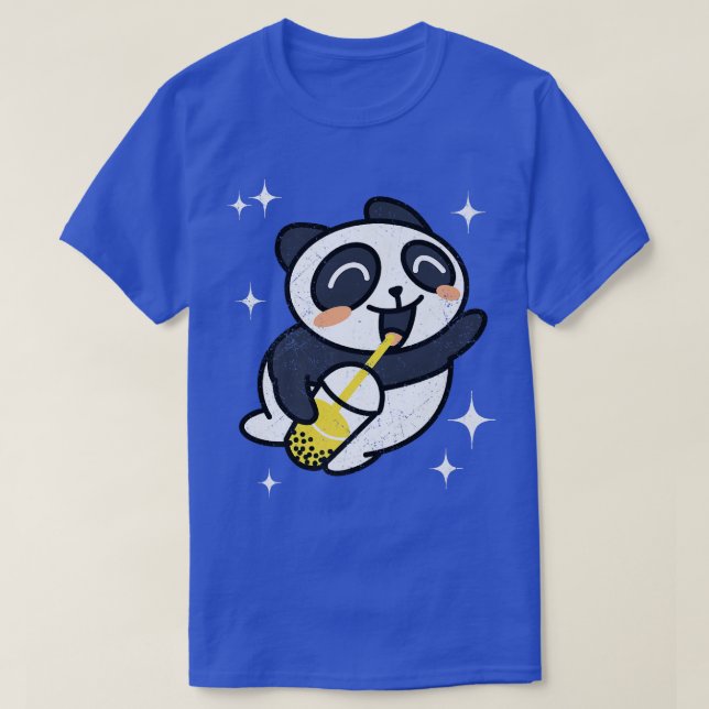 Kawaii Panda med Boba Bubble Tea Premium T Shirt (Design framsida)
