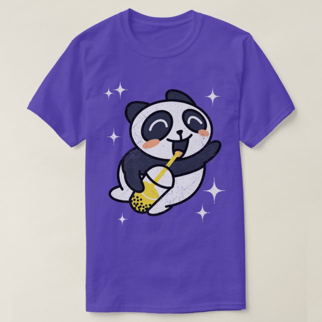 Kawaii Panda med Boba Bubble Tea Premium T Shirt (Design framsida)