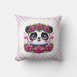 Kawaii Panda med Hearts och Ro Kudde