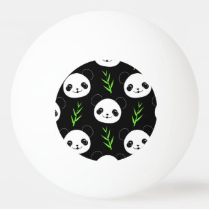 Kawaii Panda Mönster Bamboo in Black White Grönt Pingisboll