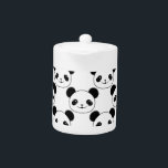 Kawaii Panda Mönster i Black and White<br><div class="desc">En söt pandabjörn i tecknad stil. Ursprunglig kawaii mönster-design.</div>