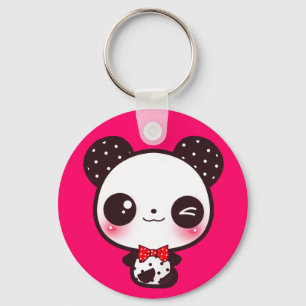 Kawaii panda nyckelring