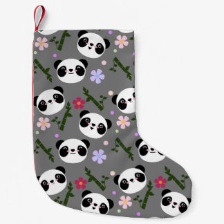 Kawaii Panda på grått Liten Julstrumpa
