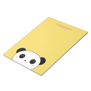 Kawaii Panda på gult Anteckningsblock