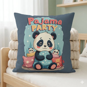 Kawaii Panda Pajama Party Mysigt Sleepover Aesthet Kudde