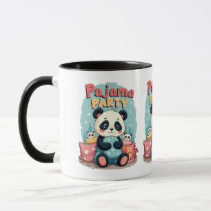 Kawaii Panda Pajama Party Mysigt Sleepover Aesthet Mugg