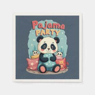 Kawaii Panda Pajama Party Mysigt Sleepover Aesthet Pappersservett