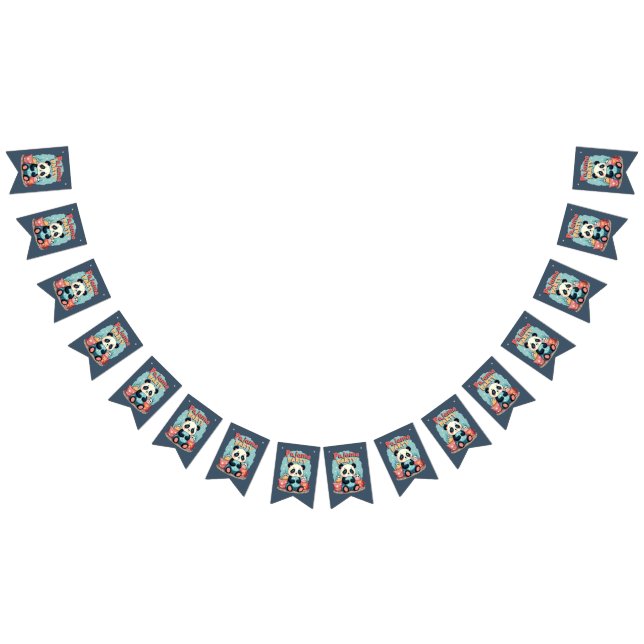 Kawaii Panda Pajama Party Mysigt Sleepover Aesthet Vimplar (Alla)