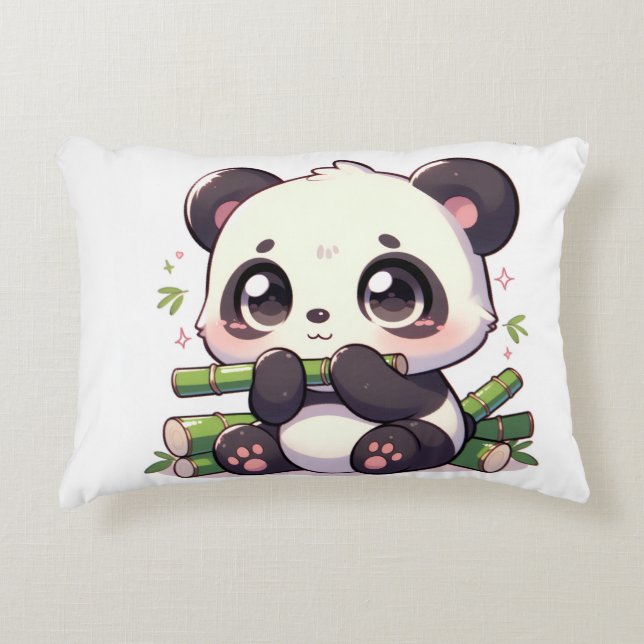 Kawaii Panda Pillow Prydnadskudde (Framsidan)