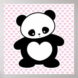 Kawaii panda poster