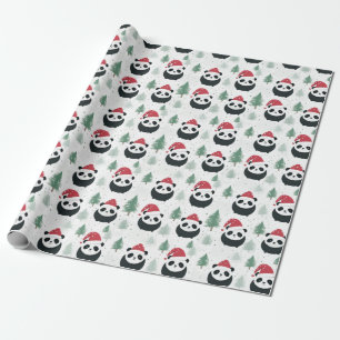 Kawaii Panda Santa Winter helgdag mönster Presentpapper