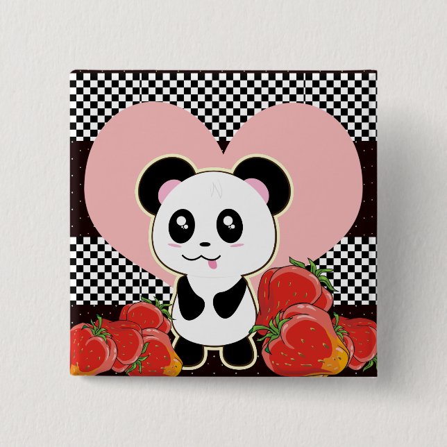 Kawaii Panda söt Knapp (Framsida)