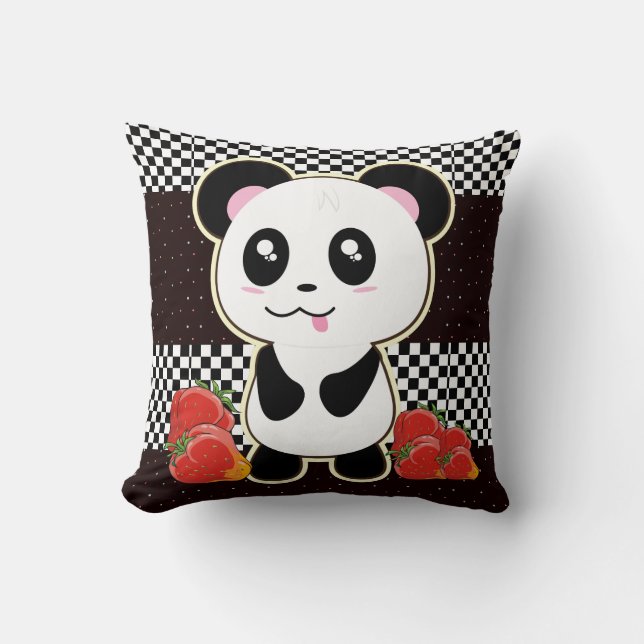 Kawaii Panda söt Kudde (Framsida)