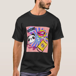 Kawaii Panda Strawberry Milkskaka japanska Anime T Shirt