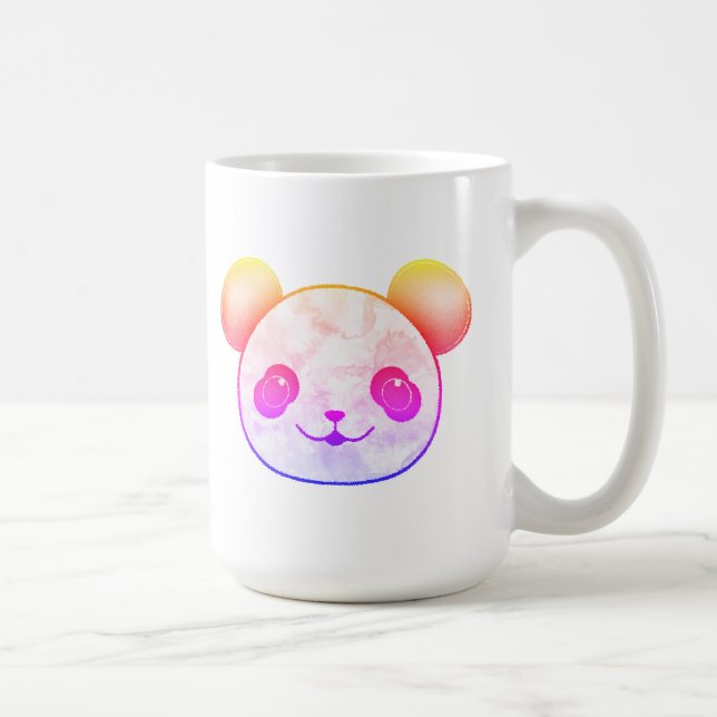 Kawaii Panda Teckning Colorful Kaffemugg (Höger)