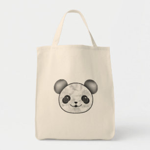Kawaii Panda Teckning i Black and White Tygkasse