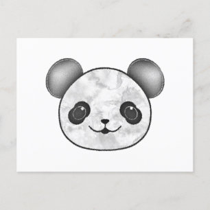 Kawaii Panda Teckning i Black and White Vykort