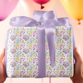 Kawaii Panda & Tiger Bubble Tea Barns födelsedag Presentpapper