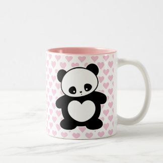 Kawaii panda Två-Tonad mugg
