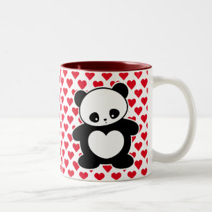 Kawaii panda Två-Tonad mugg