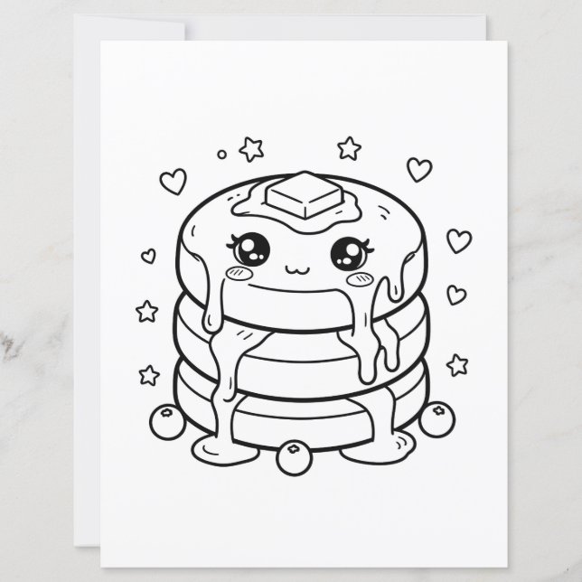 Kawaii pannkaksstack färgläggning (Framsida)