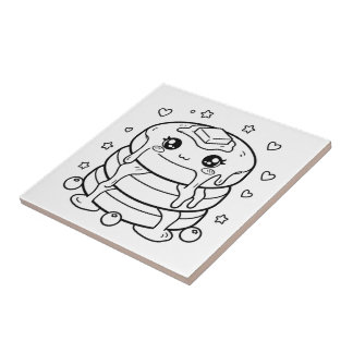 Kawaii pannkaksstack färgläggning kakelplatta