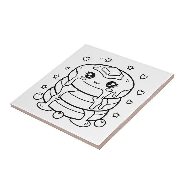 Kawaii pannkaksstack färgläggning kakelplatta (Sidan)