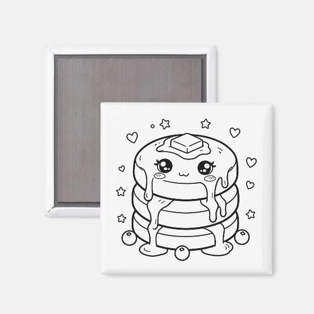 Kawaii pannkaksstack färgläggning magnet (Front/Back)