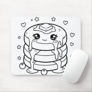 Kawaii pannkaksstack färgläggning musmatta