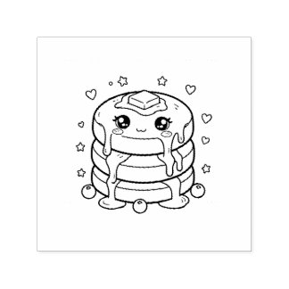 Kawaii pannkaksstack färgläggning självfärgande stämpel