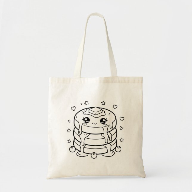 Kawaii pannkaksstack färgläggning tygkasse (Framsidan)