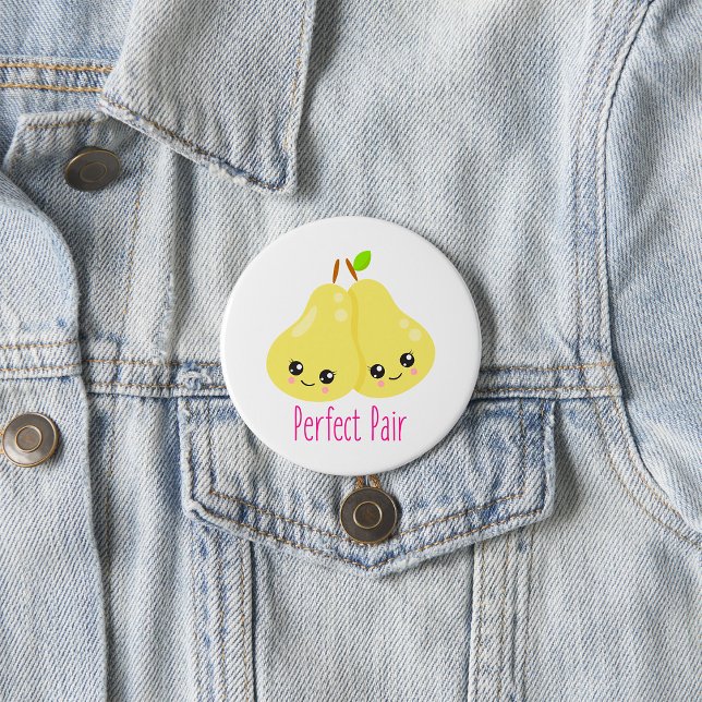 Kawaii Päronpar Perfekt Par Rolig Puns Knapp (Skapare uppladdad)