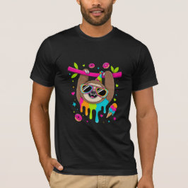 Kawaii Party Sloth with Donuts T Shirt