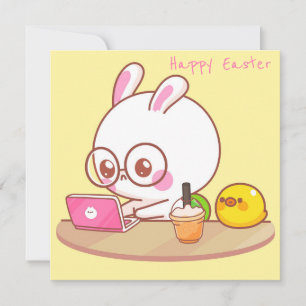 Kawaii Påsk Helgdag Card Julkort
