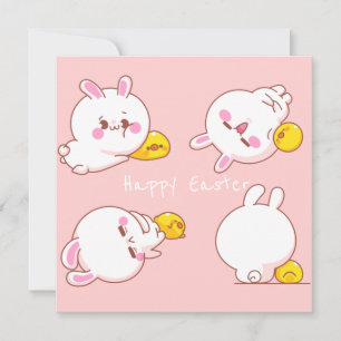 Kawaii Påsk Julkort