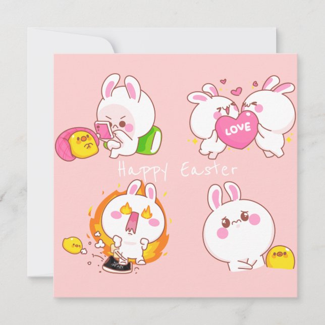 Kawaii Påsk Julkort (Framsida)