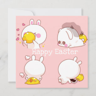 Kawaii Påsk Julkort